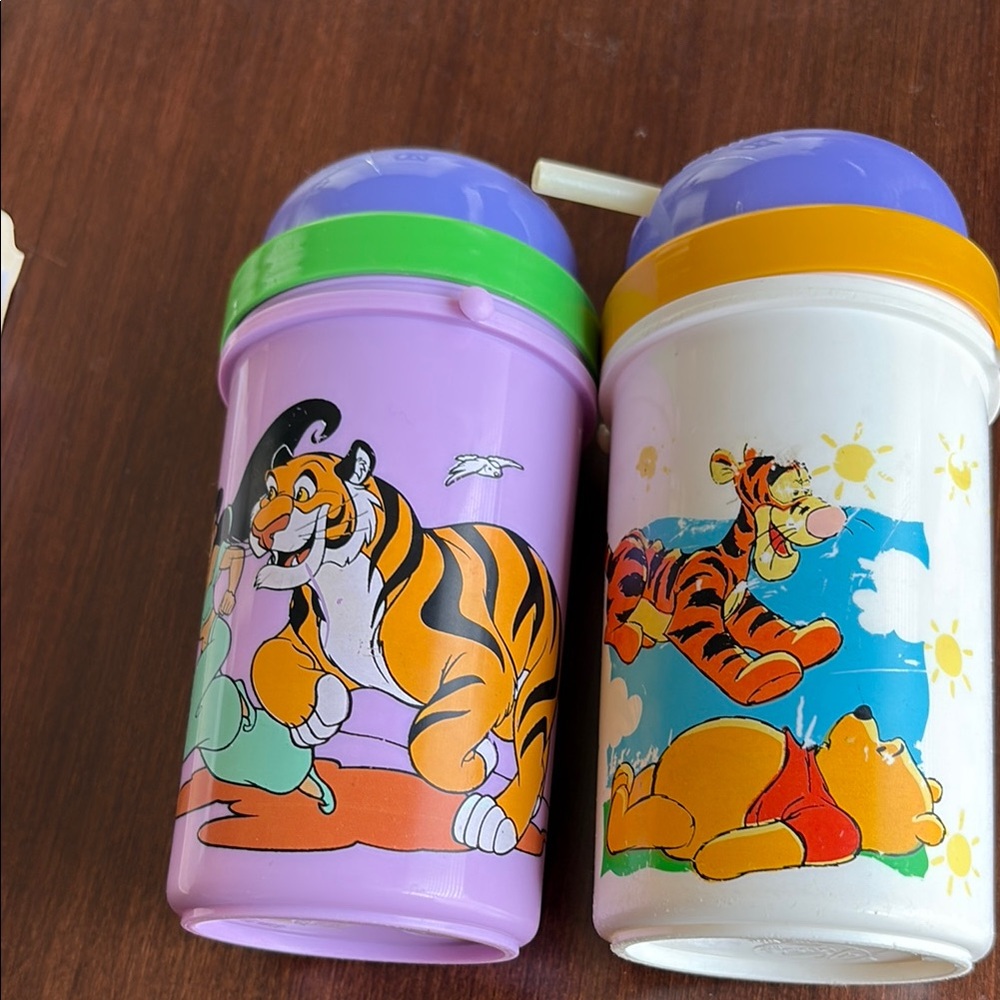 Kids Cartoon Character Sippy Cups - Purple and White